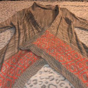 Tan and orange, light weight cardigan!